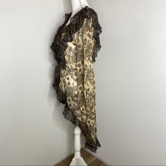 Anthropologie Let Me Be Sheer Femme Maxi Boho Ruffle Hi-Low Tops Size S NWT - Picture 8 of 16
